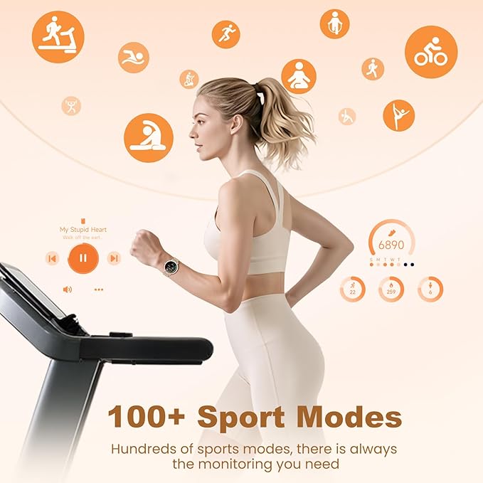 Smart Watches with Bluetooth Calls(Answer&Make) for Android/iPhone,1.27’’ Touch Screen with IP68 Waterproof Activity for Women/Men, Pedometer with 100 Sports Model+/Heart Rate/SpO2 Monitor