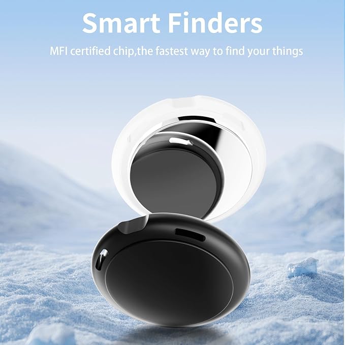 Tracker Tags 4 Pack [Apple MFi Certified] Pair with Apple Find My(iOS Only) Smart Bluetooth Tracking Tags Key Finder Item Locator Waterproof Worldwide Tracker for Pets Wallet Backpack Dogs Luggage