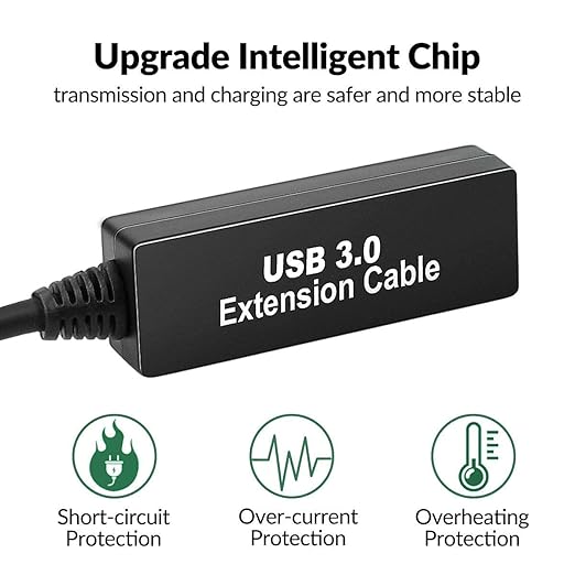 33FT USB 3.0 Active Extension Cable,USB Extension Cord A-Male to A-Female,Compatible with Oculus Quest 3 VR,Headset,Hard Drive,Printer,Webcam,Scanner,PS4 More