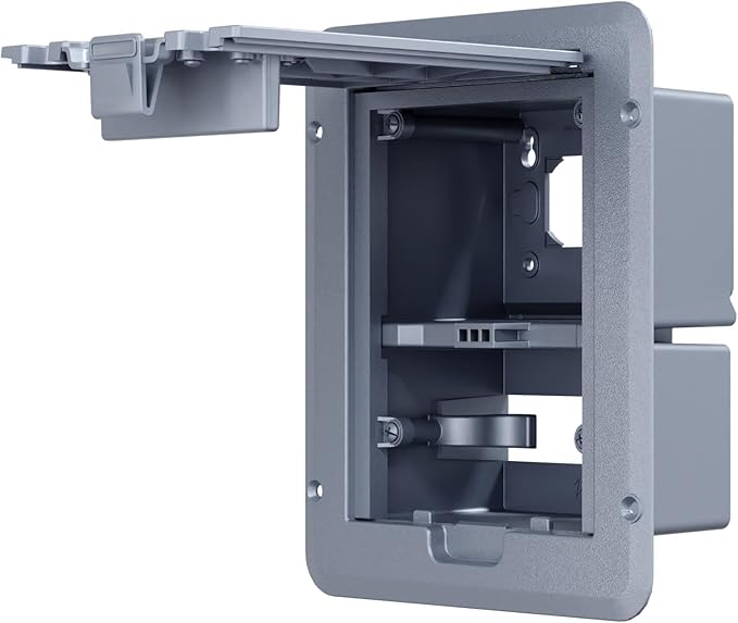 TayMac DOC320G Outdoor Comforts Gray In-Use Weatherproof Electrical Outlet Cover for Deck Box with Extension Cord Clamps for Duplex, Decorator, or GFCI