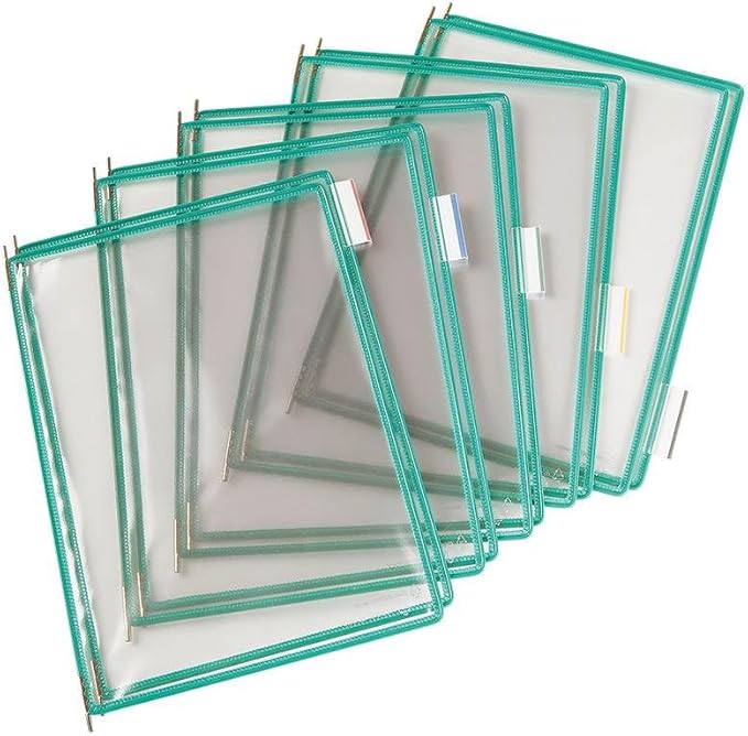 Tarifold Wall Mounted Reference and Display System, 10 Letter-Size Pockets, Double-Sided Viewing, Green (W251)