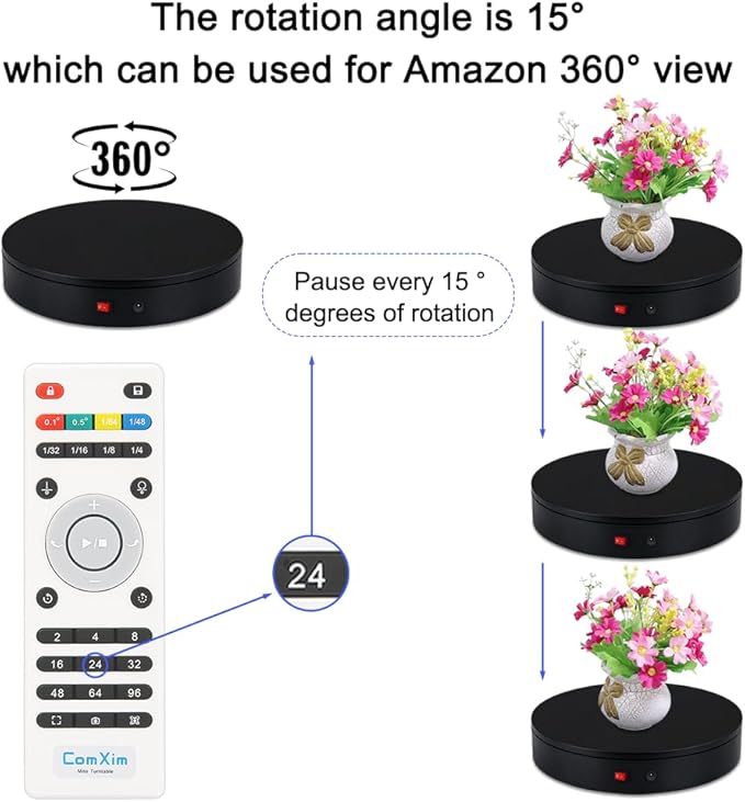 32cm Rotating Platform, 88-300lbs Capacity Motorized Electric Turntable, Heavy Duty Motorized Rotating Base, Large Motorized Rotating Display Stand,Photography Turntable (12.6inch/Black/300Lbs Load)