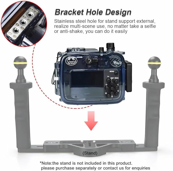 Sea Frogs Waterproof Camera Housing Compatible with Sony RX100 VI IPX8 40m/130ft Maximum Diving Depth Underwater Camera Case for Diving, Surfing, Rowing, Skiing