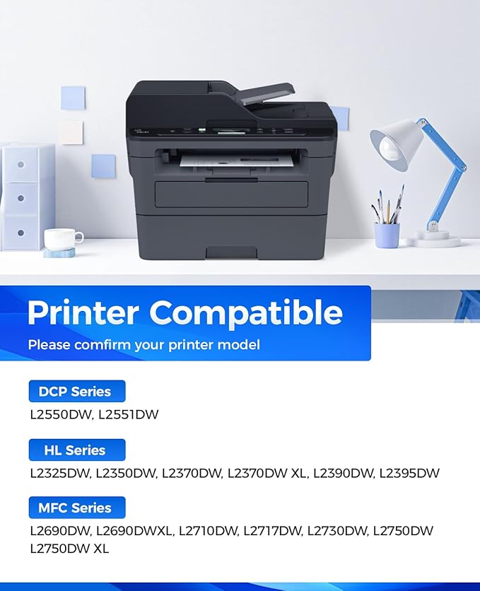 TN760 Black Toner Cartridge 2-Pack Compatible Replacement for Brother TN-760 TN730 TN-730 MFC-L2710DW MFC-L2750DW HL-L2350DW DCP-L2550DW HL-L2395DW HL-L2370DW HL-L2325DW HL-L2390DW MFC-L2690DW Printer