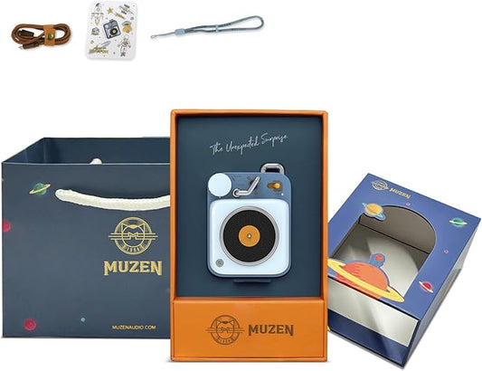 Muzen Mini Bluetooth Speaker, Button Small Cute Portable Metal Retro Wireless Speaker with Loud Volume Great Sound and Portable Lanyard & Gift Bag for Office Classic Vintage Decor