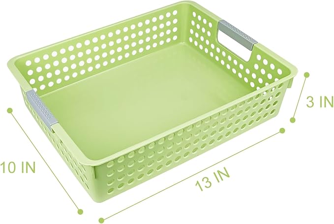 Turn in Trays Classroom, 4Pcs Paper Trays for Classroom, Book Baskets for Library, Drawers, Office, Home (4 Color B)