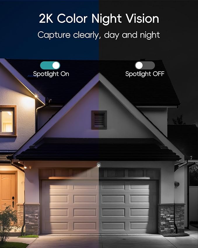 ZUMIMALL 3MP Outdoor Camera Wired 2.4G/5G WiFi - 2-Pack, 24/7 Recording, AI Motion Detection, Cloud & SD Card Storage, 2-Way Audio, PTZ Camera Auto Tracking, Work with Alexa Google