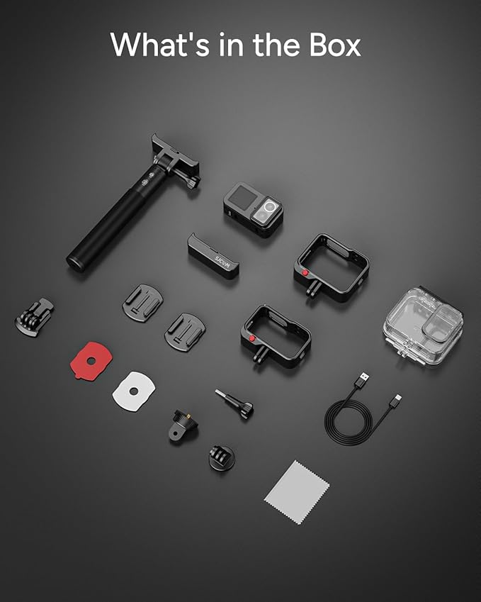 SJCAM SJ20 Ultra NIGHT VIsion,4K Handheld Action Cam,8H POWER use,Dual Lens 4K,Wide-angle FOV,Low Light motion,Super Stabilization,8X Zoom,30M Underwater Adventure Camera for Snorkling,surfing,fishing