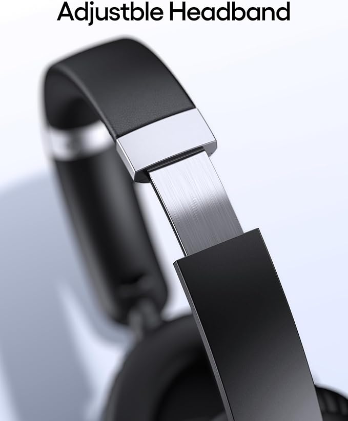 TAGRY Hybrid Active Noise Cancelling Headphones 100H Playtime Wireless Bluetooth Over Ear Headphone with Fast Charging Hi-Res Audio Comfort Earcups Headsets for Home Travel Office Phone PC Black