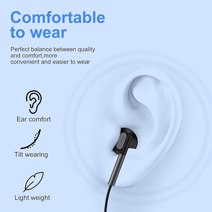 Type C Earbuds Wired Headphones for iPhone 16e 17/16 Pro Max/16 Pro/16 Plus/16/15,USB C Earphones Noise Canceling Earbuds with Mic & Remote for Samsung Galaxy S25 Ultra S24 FE S23 A17 A16 A36,Pixel 10