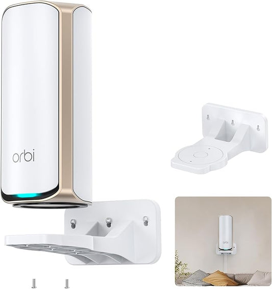 Wall Mount for Orbi WiFi 7 Router - Compatible with Orbi 970, 870, 770 Series & Nighthawk Wi-Fi 7 Mesh Systems, Orbi Secure Bracket Holder for Save Space & Boost Signal (RBEWMB-10000S) (White, 1-Pack)