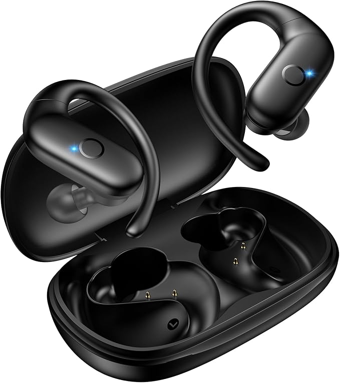 for Wireless Earbuds,Sport Bluetooth 5.4 Headphones,Over Ear Buds with Deep Bass Sound,60H Playtime Clear Calls Earphones Redesigned Comfort Fit with Earhooks for Running,Meeting,Workout