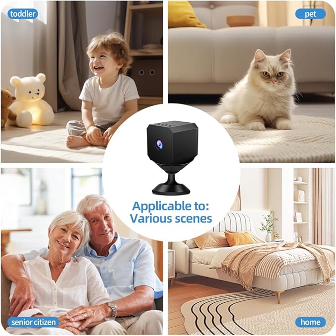 2025 Upgraded 1080P Security Camera Wireless Indoor,Home Camera for Pet,Suitable for Home Offices, Indoor Cam with Night Vision, for Indoo and Outdoor Safety,Real Time Record Surveillance-F1