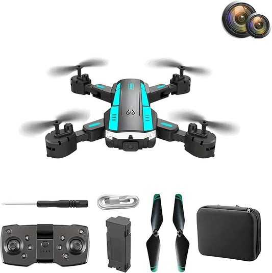 T6 Drone with Dual Camera for Adults Kids, Obstacle Avoidance Drone,RC Quadcopter with Auto Hover & Altitude Hold, Gesture Control,App Controlled,Great Gift for Beginners(Blue)