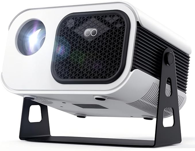 [Electric Focus Auto Keystone]AXIS Pro Flex 4K Projector with WiFi and Bluetooth, [100% Offset & 360 Rotating Stand]Dolby Audio Outdoor Movie Projector Compatible with Smartphone,Laptop,Fire Stick,PS5