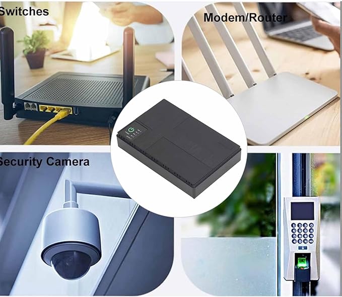 10400mAh POE UPS Battery Backup Power Supply 5V 9V 12V 2A Mini Uninterruptible 85V to 265V (US Plug)