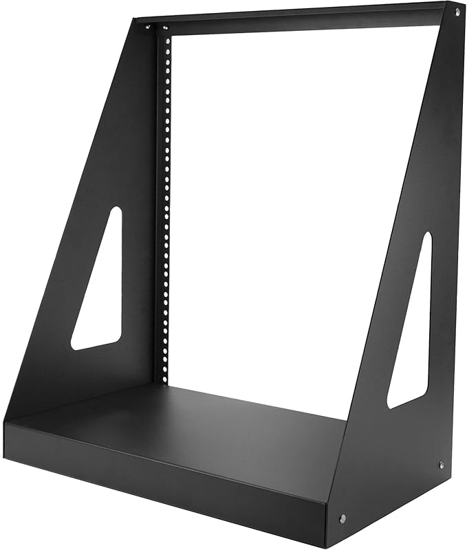 StarTech.com 2-Post 12U Heavy-Duty Desktop Server Rack, Small Open Frame 19in Computer Rack, Compact Network Rack for AV / Studio / Data / IT Equipment, Two-Post Home/Office Rack, TAA (2POSTRACK12)