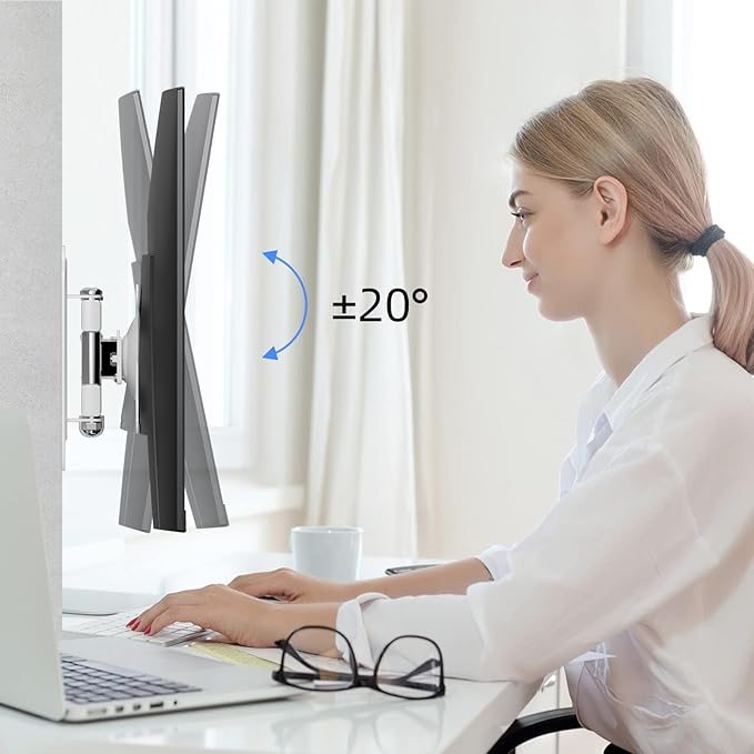 Suptek TV Wall Mount Swivel Tilt Rotation Full Motion Adjustable Articulating for Most 15-32 inch LED, LCD Monitor Wall Mount VESA 75,100, White (MA2720W)