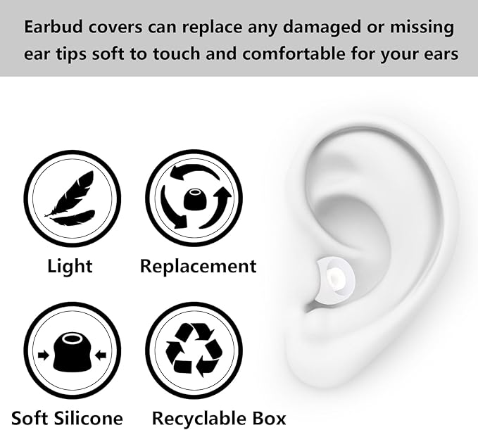 Earbud Replacement Tips Silicone Earbud Tips Ear Tips Fit for in-Ear Headphones (Inner Hole 3.8mm -5.1mm) Earbud Rubber Tips Earbud Covers 9 Pairs