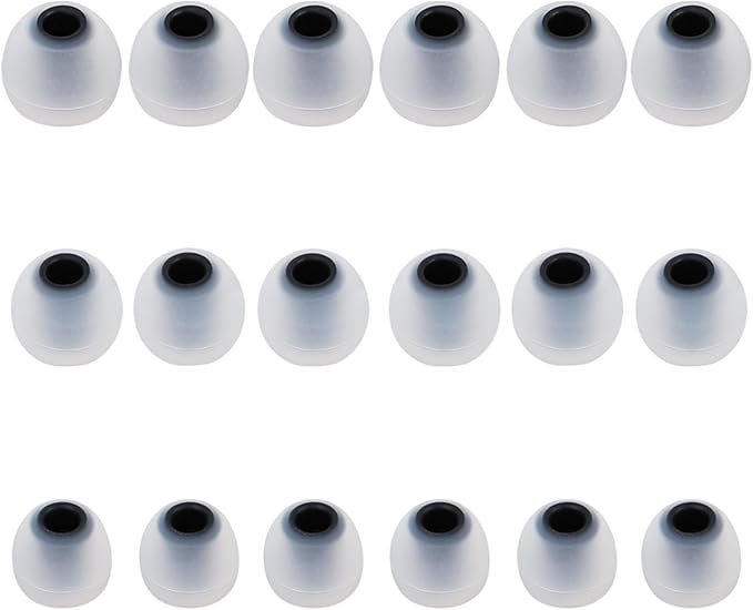 Silicone Replacement Earbud Tips Earbud Covers Fit for in-Ear Headphones (Inner Hole 3.8mm -5.1mm) Earbud Replacement Tips Earbud Rubber Tips 9 Pairs S/M/L, transparent/Black