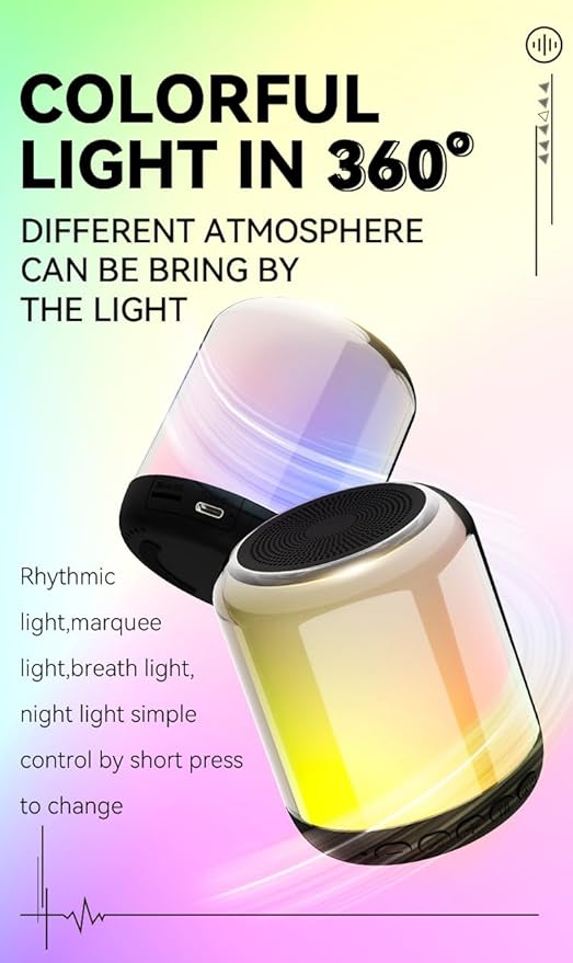 Aura-Sync Surround TWS/RGB-Color Speaker, Small, Brown