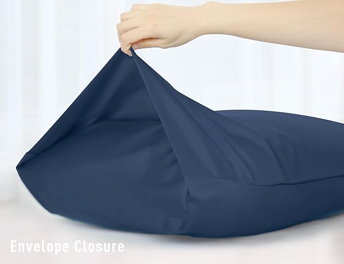 Sunflower Body Pillowcase 100% Cotton Long Pillow Cover/Case Envelope Closure 1 Pack, 21×54 inches Crown Blue, Soft and Breathable