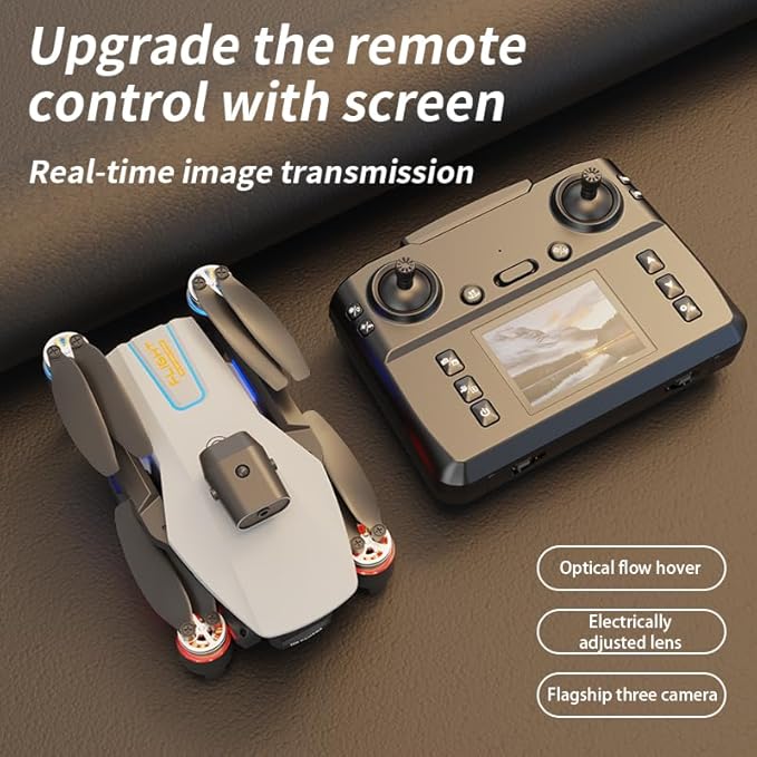 Upgraded Foldable Drone, Ideal for Indoor & Outdoor, Remote Control Drone, 360° Intelligent Obstacle Avoidance, with Screen, One Click Landing, One Key Take Off