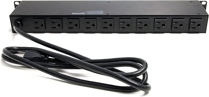StarTech.com 16 Outlet Horizontal 1U Rack Mount PDU Power Strip for Network Server Racks - Surge Protection - 120V/15A - 6ft Power Cord (RKPW161915)
