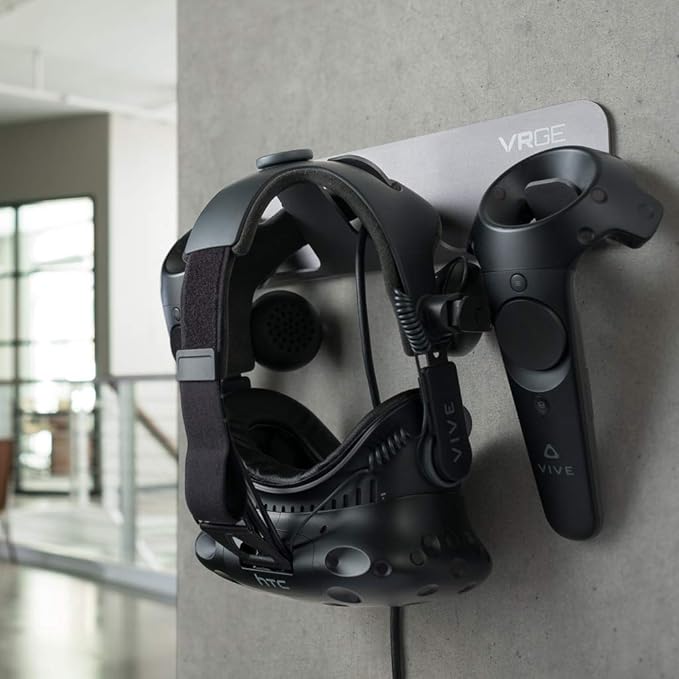 VRGE VR Wall Mount Storage Stand Hook - for Meta/Oculus Quest 3/2 - Rift-S - HTC Vive Pro - PS5 VR2 - Valve Index and Mixed Reality Headsets