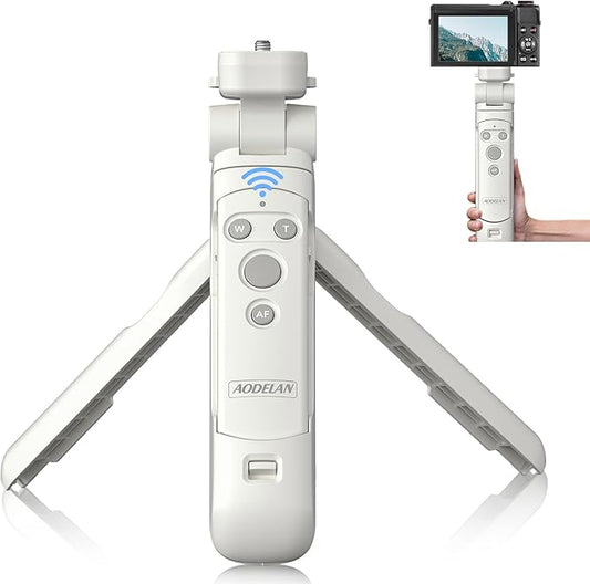 Wireless Camera Remote Control Shooting Grip and Tripod (White) with Shutter Release for Canon EOS Rebel SL3, T7i, T8i, 90D, M50, EOS R, RP, R5, R6, R6 II, PowerShot SX70 HS, G7 X III, G5 X II, M6 II