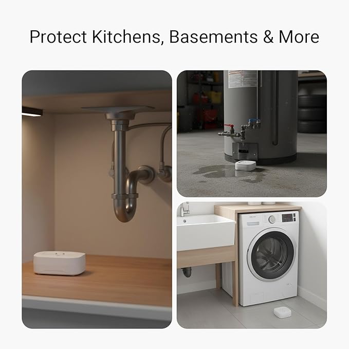 YoLink Water Leak Starter Kit: Hub + 4 Leak Sensor 4 (105 dB Siren), LoRa Long-Range, App/SMS/Email Alerts, D2D Offline, 2 AAA Up to 5-Year Battery, Works with Alexa/IFTTT/Home Assistant