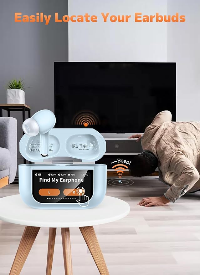 Wireless Earbuds, Active Noise Cancelling, Bluetooth in-Ear Headphones with Charging Case, Bluetooth 5.4 Ear Buds for Laptop, Android/iOS, Pad