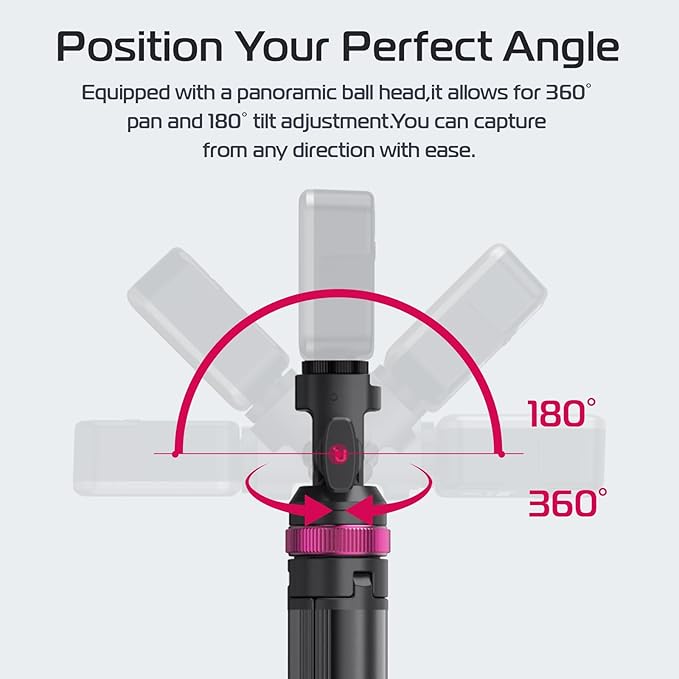 ULANZI MT-89 Extendable Tripod Aluminum, 82" Portable Adjustable Light Stand with 1/4" Screw Quick Release, 360° Ball Head Camera Phone Tripod for Camera Video Light Smartphone, Lightweight for Travel