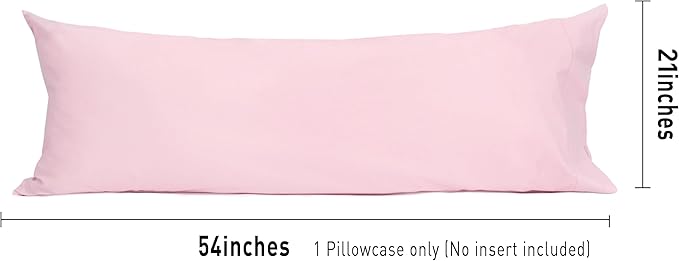 Sunflower Body Pillowcase 100% Cotton Long Pillow Cover/Case Envelope Closure 1 Pack, 21×54 inches Dark Pink, Soft and Breathable