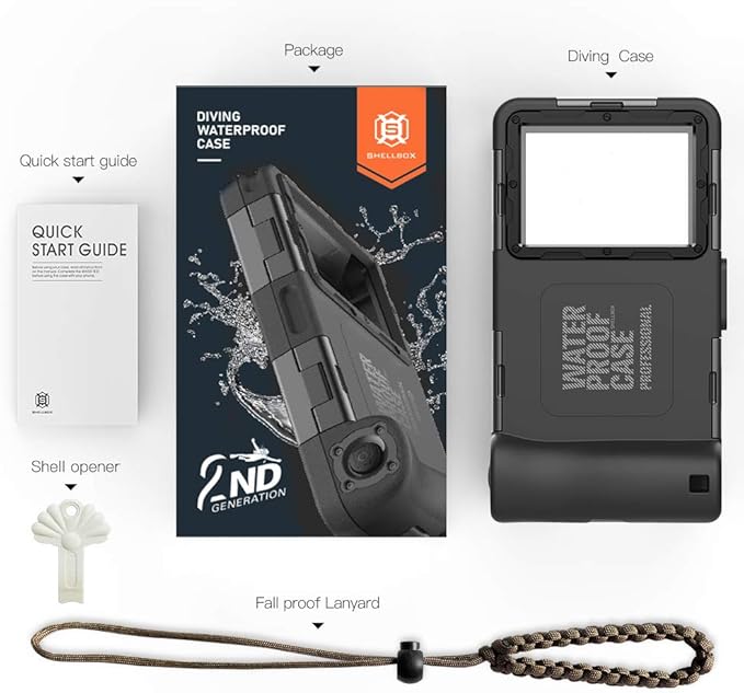 Waterproof Underwater Snorkeling Diving Phone Case for iPhone 16/15/14/13/12/11 Pro Max Mini and Galaxy S25/S24/S23/S22/S21 Ultra Plus Professional [15m/50ft] Photo Video Cover Cover (SG Blue)