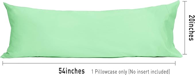 Sunflower Body Pillowcase 100% Cotton Long Pillow Cover/Case Envelope Closure 1 Pack, 21×54 inches Green Ash, Soft and Breathable