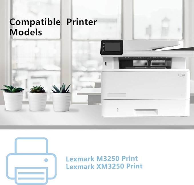High Yield 24B6887 M3250 XM3250 with Chip Black Toner Cartridge Compatible with Lexmark 24B6887 Toner Cartridge for M3250 XM3250 Printer (22,000 Pages)