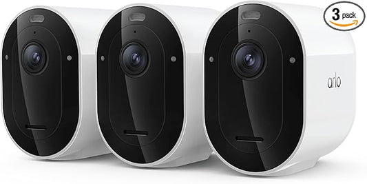 Arlo Pro Security Camera (6th Gen - 2025 Release) - 2K HDR, Battery Power, Event Captions, Emergency Response, 1-Month Trial of Secure Plan, 160° Field of View, Dual-Band WiFi, Spotlight, 3 Cam, White
