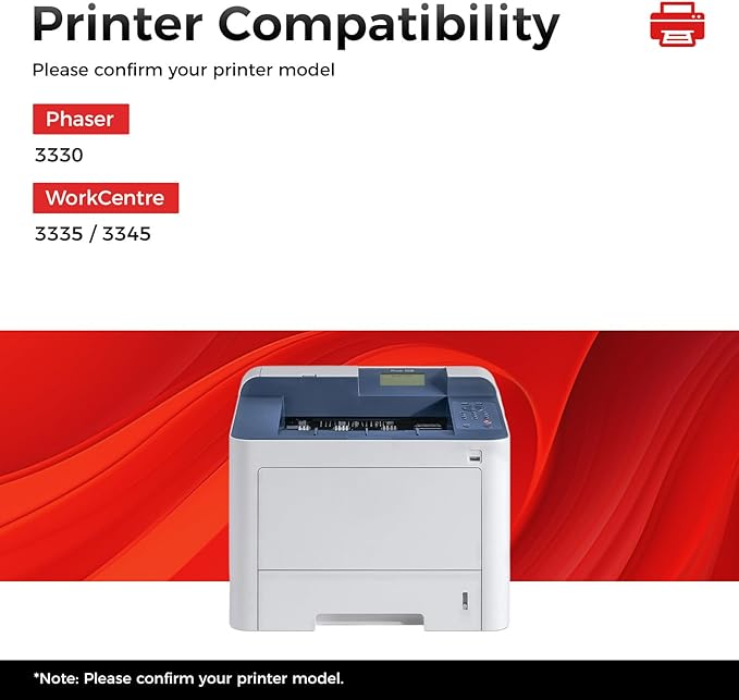 101R00555 Drum Unit (Not Toner) WorkCentre 3335 3345 Phaser 3330 Image-Drum High Capacity Black 1-Pack Replacement Compatible for Xerox WorkCentre 3335 3345 Phaser 3330 Laser Printer All-in-One Copier