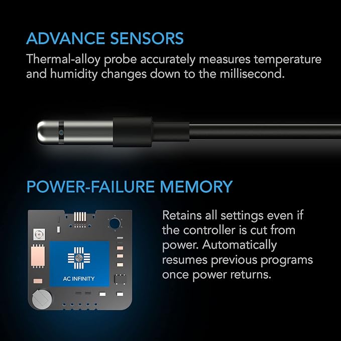 AC Infinity Controller 67, Smart Bluetooth Fan Controller with Temperature, Humidity, Schedules, Grow Cycles, Dynamic Speed Programming for CLOUDLINE Airlift Fans Cooling and Ventilation