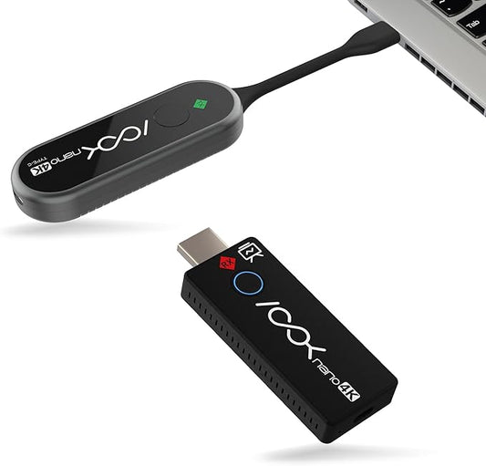 RGBlink Ask Nano 4K Wireless Presentation Kit,Wireless Screen Sharing via USB-C Transmitter & HDMI Receiver for Conference Room & Classroom, Cast Screen Content to TV from Computer