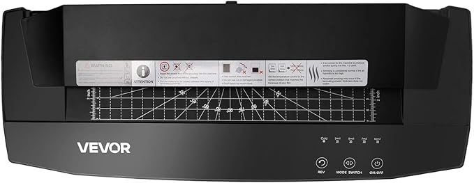 VEVOR Laminator Machine, Cold and Hot Laminator for Max A3 Paper Size, 1 min Quick Warm Portable Laminator, 3-10 mil Thickness, Ideal for Home, Office, Business, or School Supplies, Black