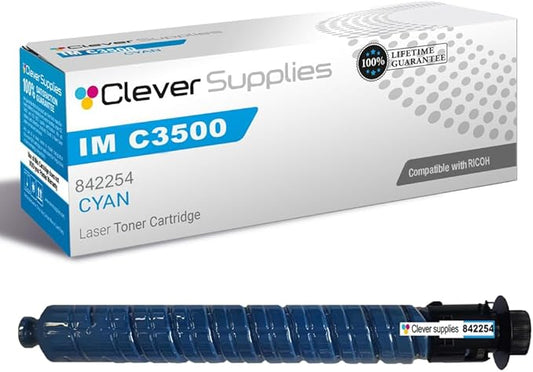 Clever Supplies CS Replacement Compatible with Ricoh IM C3500 Toner Cartridge 842254 to use with IM C3000 (Cyan, 1-Pack)