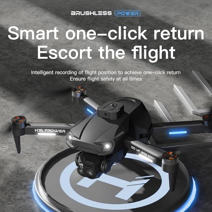 4K Drone with Camera, Brushless Motor, Long Battery Life, 4-Way Obstacle Avoidance, Infrared Night Vision, Gimbal Anti-Shake, One-Key Take Off & Landing, WiFi FPV Quadcopter with Triple cameras