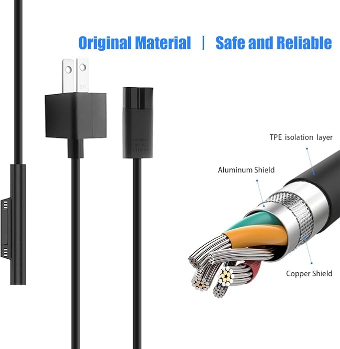 Surface Pro Charger 65W [2025 Upgraded Version] for Microsoft Surface Pro 3/4/5/6/7/ Surface Book Laptop/Tablet Power Supply Adapter, Works with 65W&44W&36W&24W (6.8 Ft Cord)