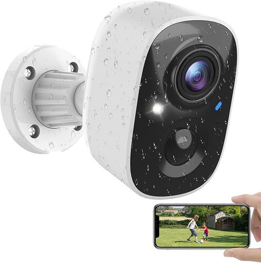 Security Cameras Wireless Outdoor, Outside Cameras for Home Security with AI Motion Detection, Recharge Battery Powered, 2K Color Night Vision, IP66 Weatherproof, 2-Way Talk, SD/Cloud Storage