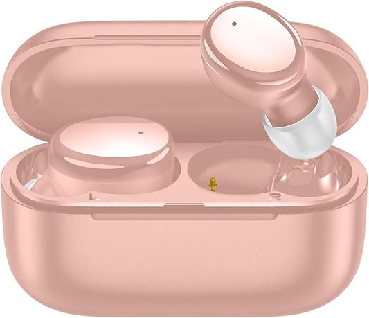 kurdene Wireless Earbuds Bluetooth 5.4 in Ear Buds Light Weight Headphones,Deep Bass Sound,Built in Mics Headset,Clear Calls Earphones for Sports Workout Pink