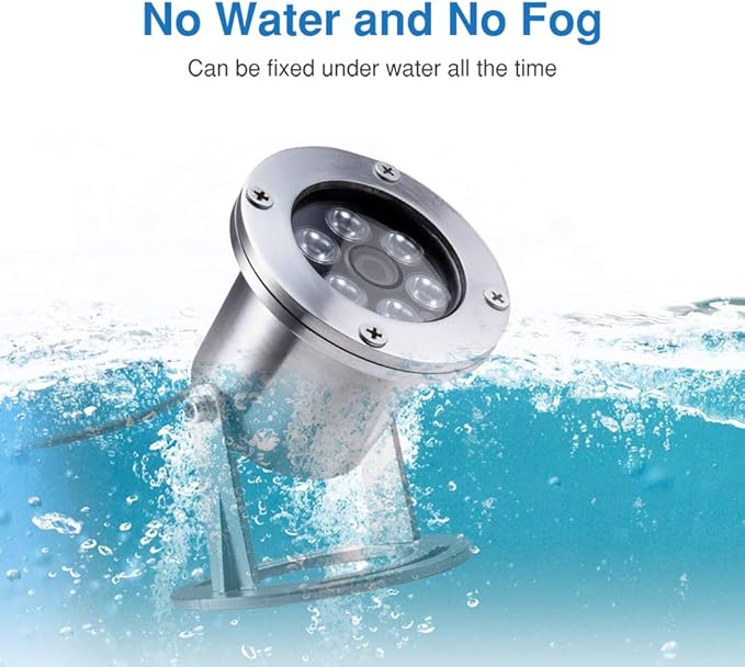 Underwater Cameras 304 Stainless Steel IP68 5MP 2592×1944 POE IP Camera 32Ft Cable Koi Pond Camera