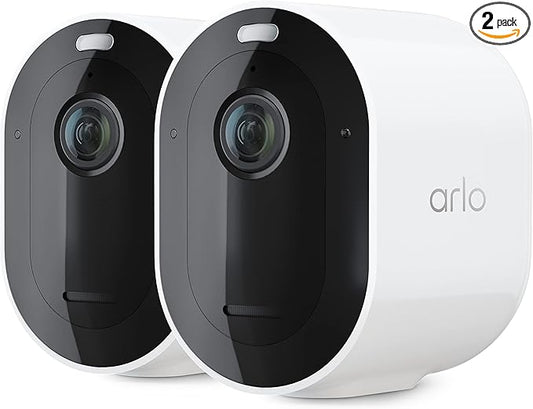 Arlo Pro 5S Spotlight Security Camera 2K HDR | Outdoor | Wireless | Dual-Band Wi-Fi Connects to Strongest Network|12X Zoom, 2-Way Audio, Color Night Vision,Live Stream(White, 2 Cameras)