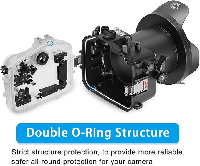 Sea frogs Camera Housing Compatible with Canon EOS R6 II with EF 16-35mm 2.8 Ill Wide Angle Lens,Waterproof IPX8 Rated, 40m/130ft Depth Protection Underwater Camera Case, Ideal for Diving, Surfing